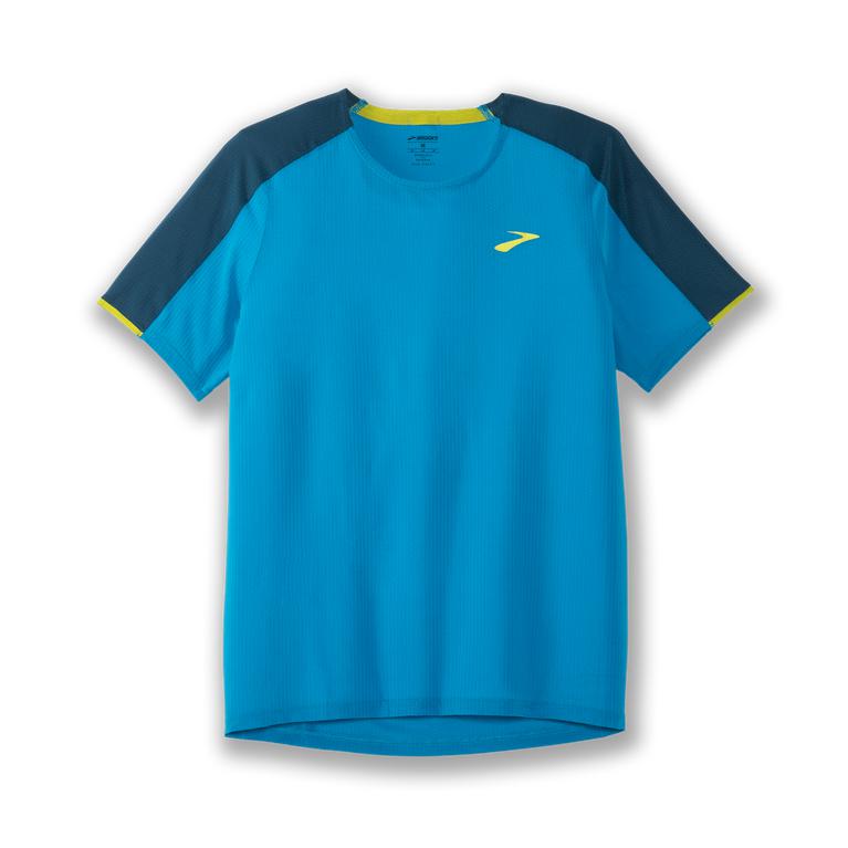 Brooks Atmosphere Men's Short Sleeve Running Shirt - Electric Blue/Alpine (23695-LGRQ)